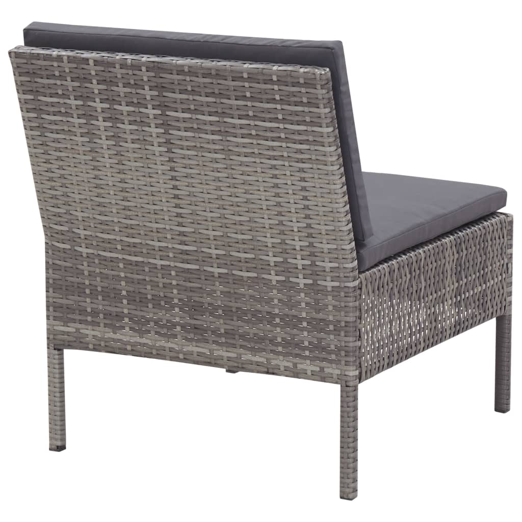 3-delige Loungeset met kussens poly rattan grijs is nu te koop bij PeponiXL, paradijselijk wonen!