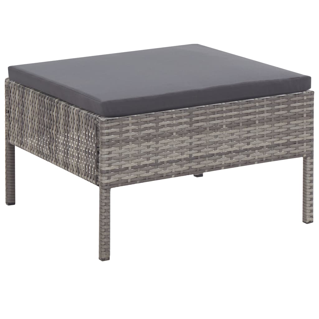 3-delige Loungeset met kussens poly rattan grijs is nu te koop bij PeponiXL, paradijselijk wonen!