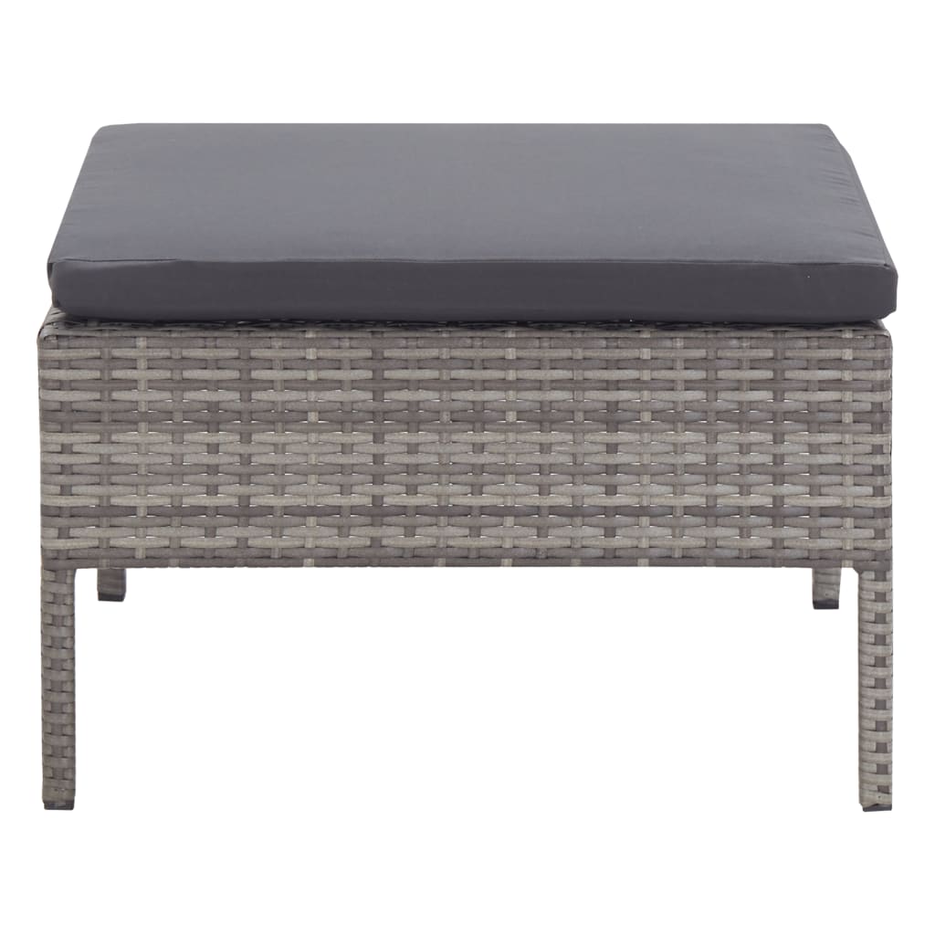 3-delige Loungeset met kussens poly rattan grijs is nu te koop bij PeponiXL, paradijselijk wonen!