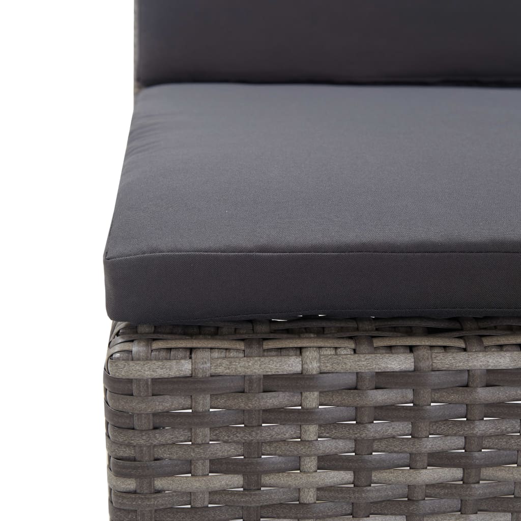 3-delige Loungeset met kussens poly rattan grijs is nu te koop bij PeponiXL, paradijselijk wonen!