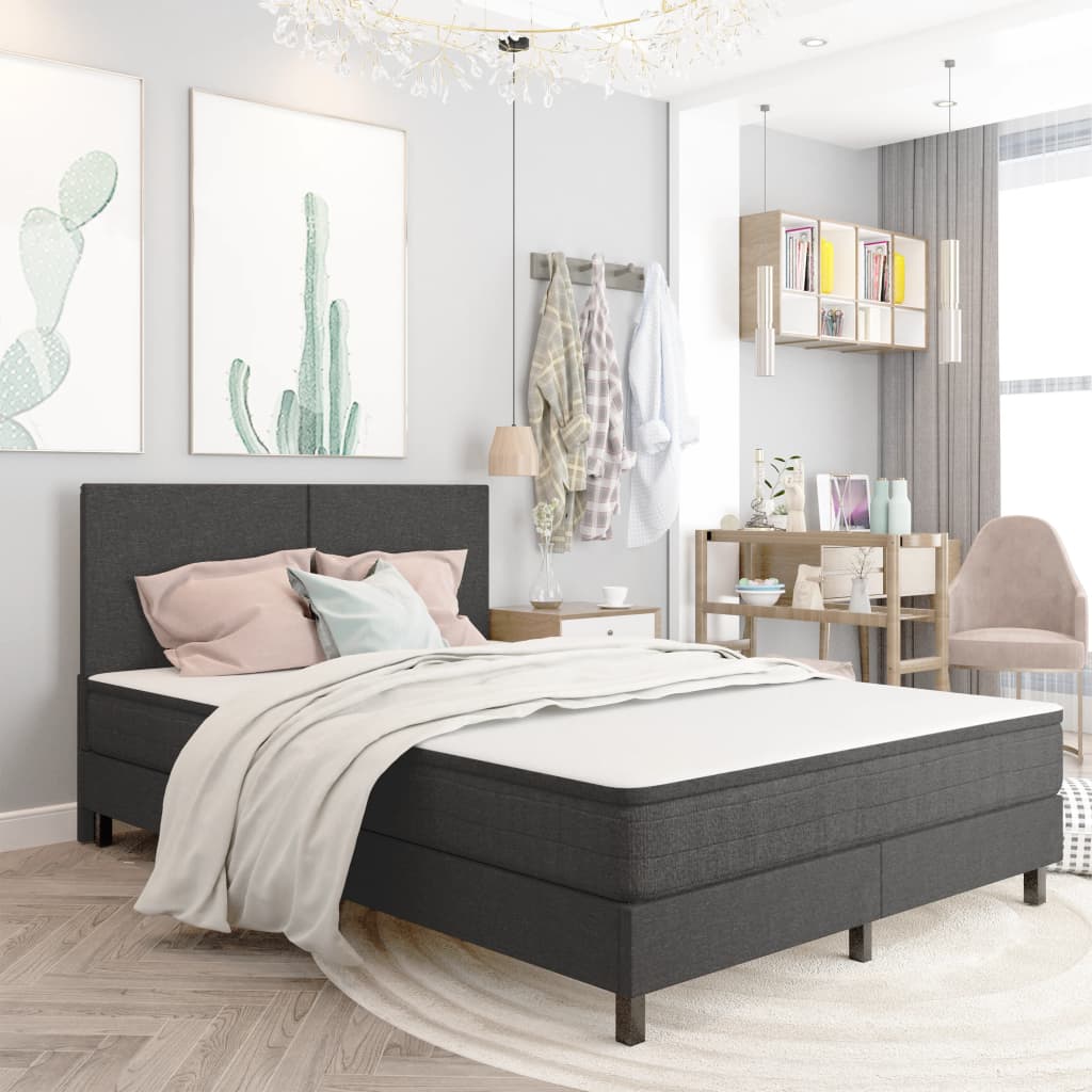 Boxspringframe stof grijs 140x200 cm is nu te koop bij PeponiXL, paradijselijk wonen!