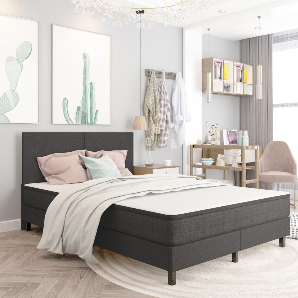 Boxspringframe stof grijs 160x200 cm is nu te koop bij PeponiXL, paradijselijk wonen!