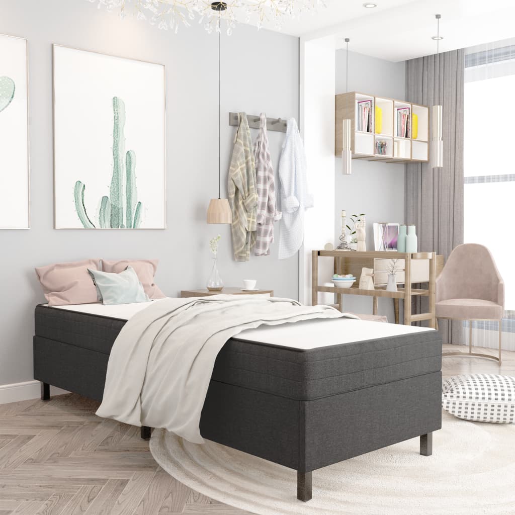 Boxspringframe stof grijs 100x200 cm is nu te koop bij PeponiXL, paradijselijk wonen!