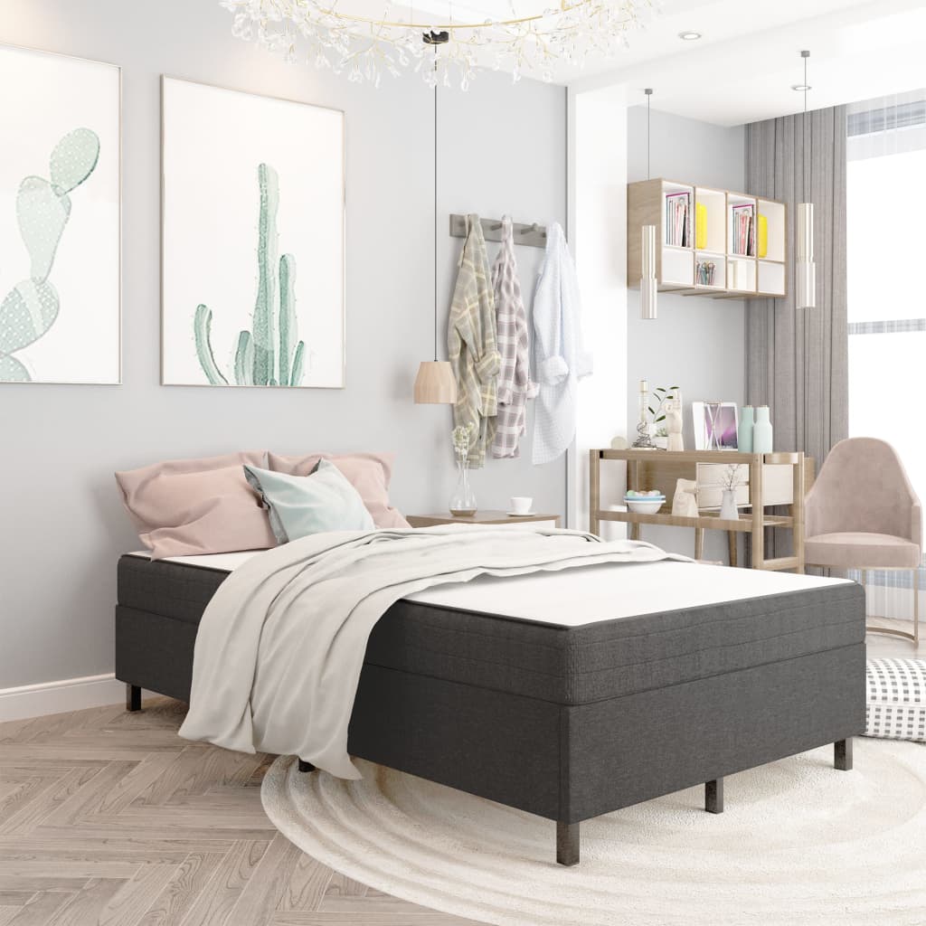Boxspringframe stof grijs 120x200 cm is nu te koop bij PeponiXL, paradijselijk wonen!