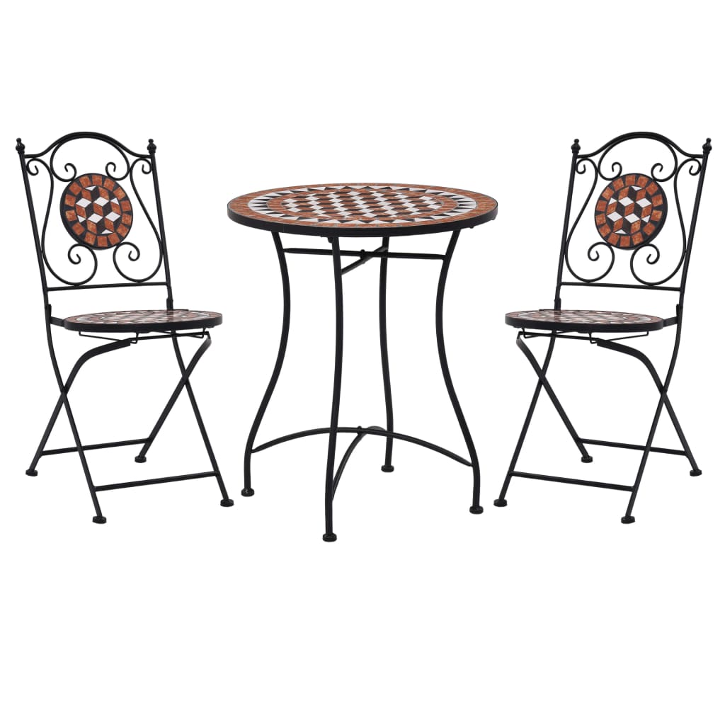 3-delige Bistroset mozaïek keramische tegel terracottakleurig is nu te koop bij PeponiXL, paradijselijk wonen!