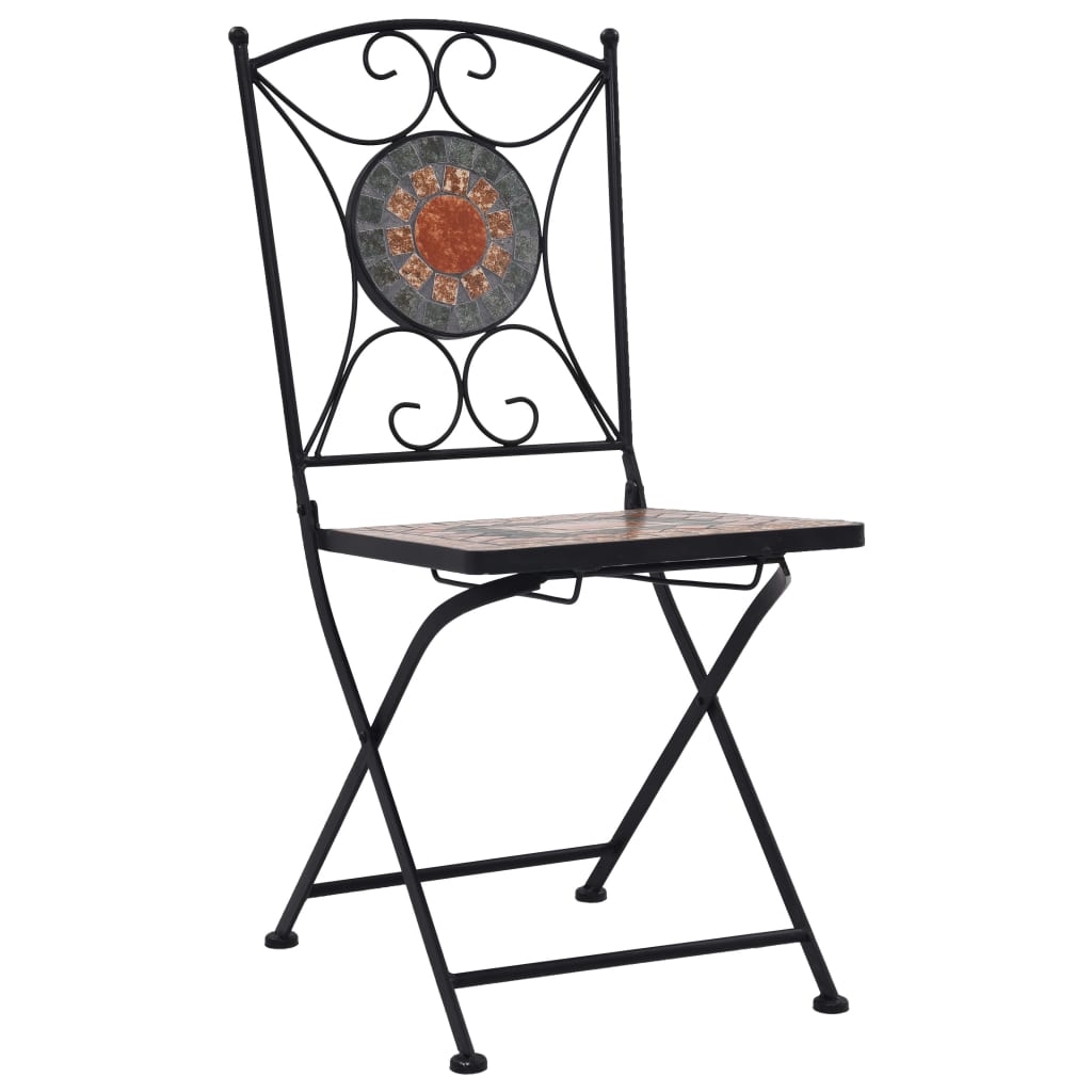 3-delige Bistroset mozaïek keramische tegel oranje en grijs is nu te koop bij PeponiXL, paradijselijk wonen!