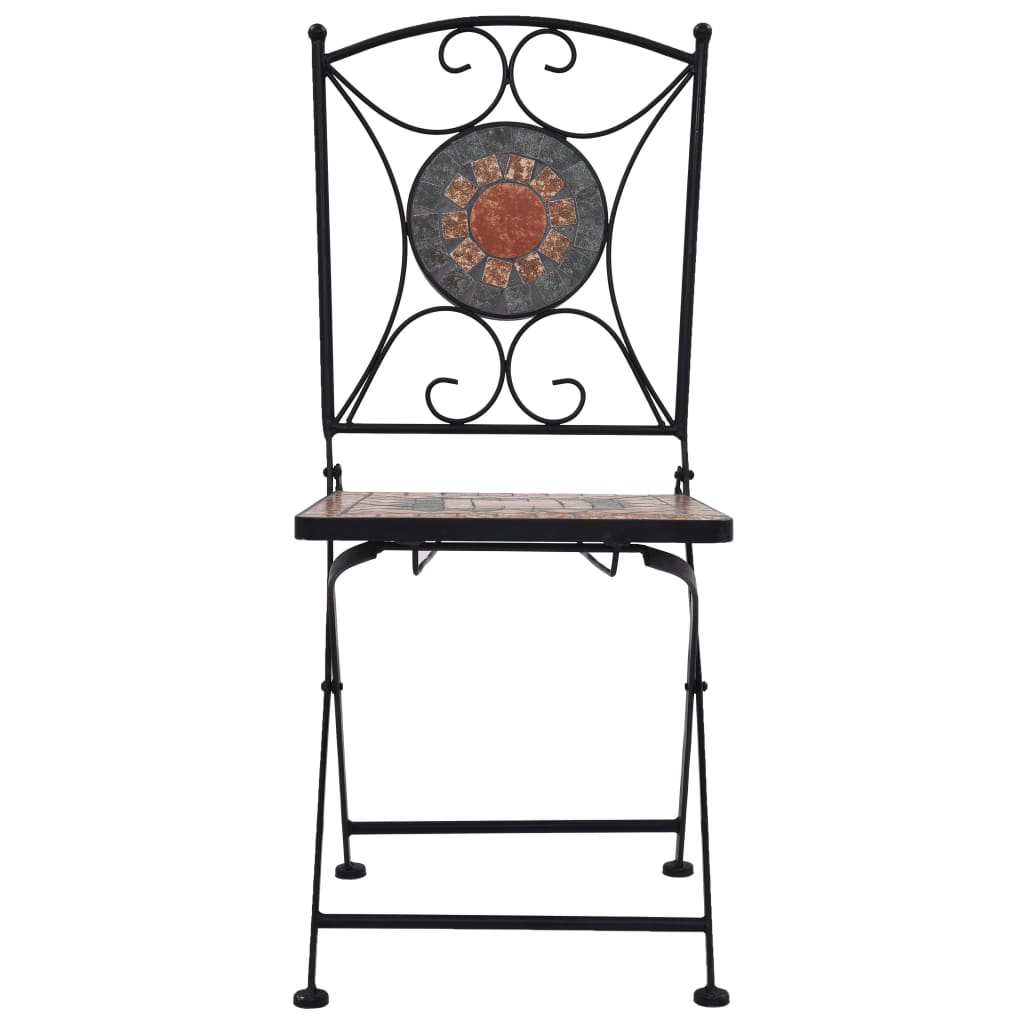 3-delige Bistroset mozaïek keramische tegel oranje en grijs is nu te koop bij PeponiXL, paradijselijk wonen!