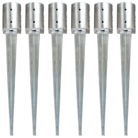 Grondpinnen 6 st 10x76 cm gegalvaniseerd staal zilverkleurig is nu te koop bij PeponiXL, paradijselijk wonen!