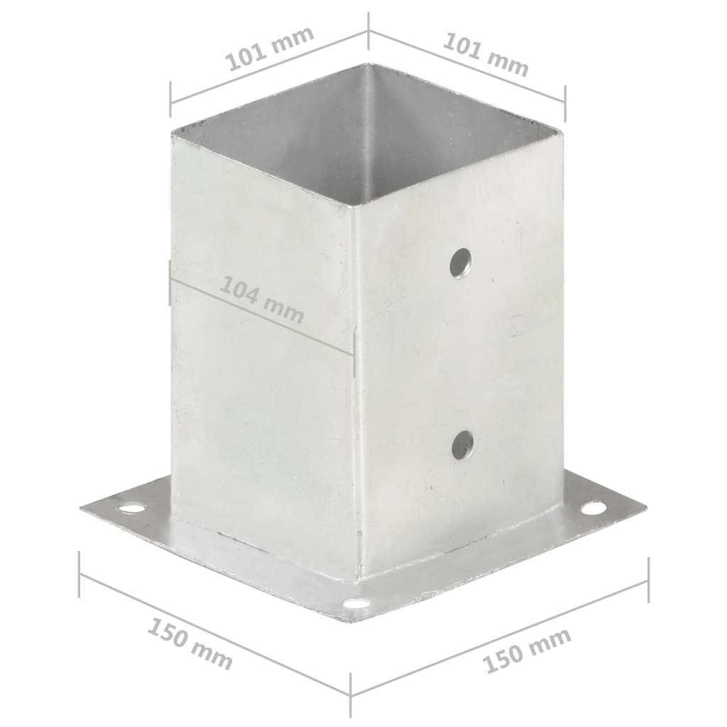 Paalankers 4 st 101 mm gegalvaniseerd metaal is nu te koop bij PeponiXL, paradijselijk wonen!