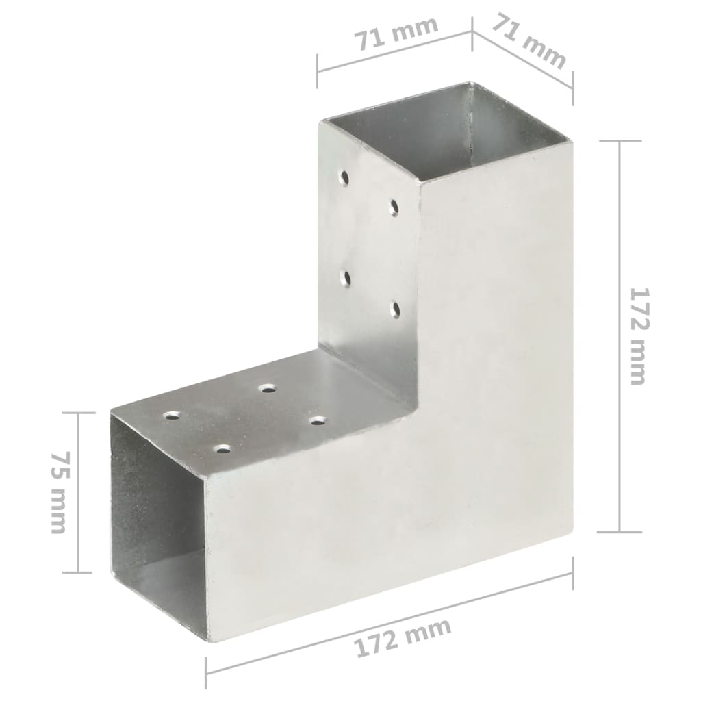 Paalverbinding L-vorm 71x71 mm gegalvaniseerd metaal is nu te koop bij PeponiXL, paradijselijk wonen!