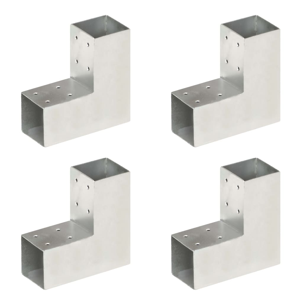Paalverbindingen 4 st L-vorm 71x71 mm gegalvaniseerd metaal is nu te koop bij PeponiXL, paradijselijk wonen!