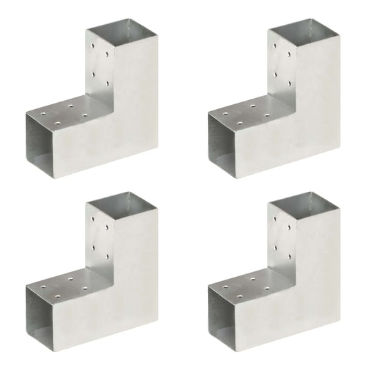 Paalverbindingen 4 st L-vorm 71x71 mm gegalvaniseerd metaal is nu te koop bij PeponiXL, paradijselijk wonen!