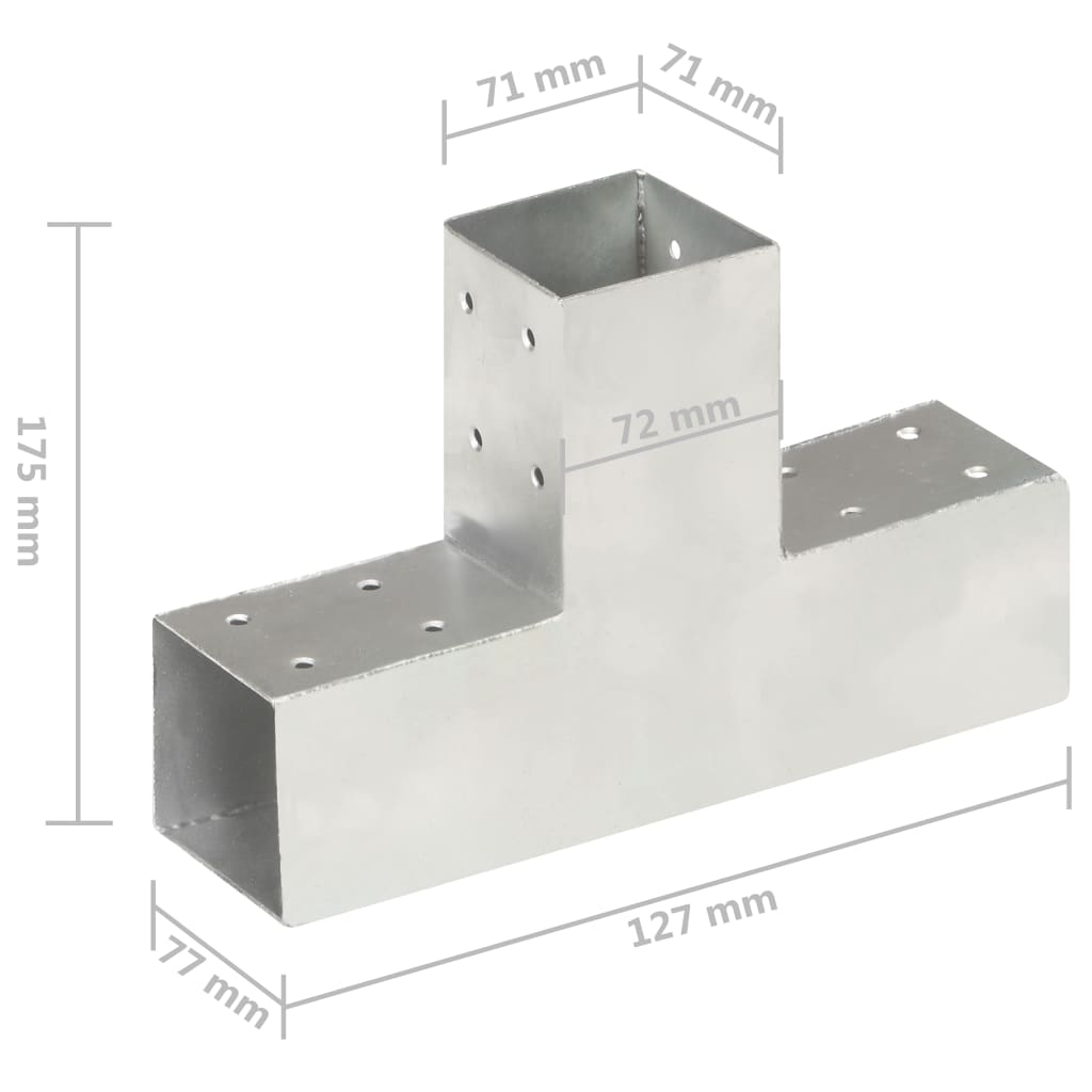 Paalverbinding T-vorm 71x71 mm gegalvaniseerd metaal is nu te koop bij PeponiXL, paradijselijk wonen!