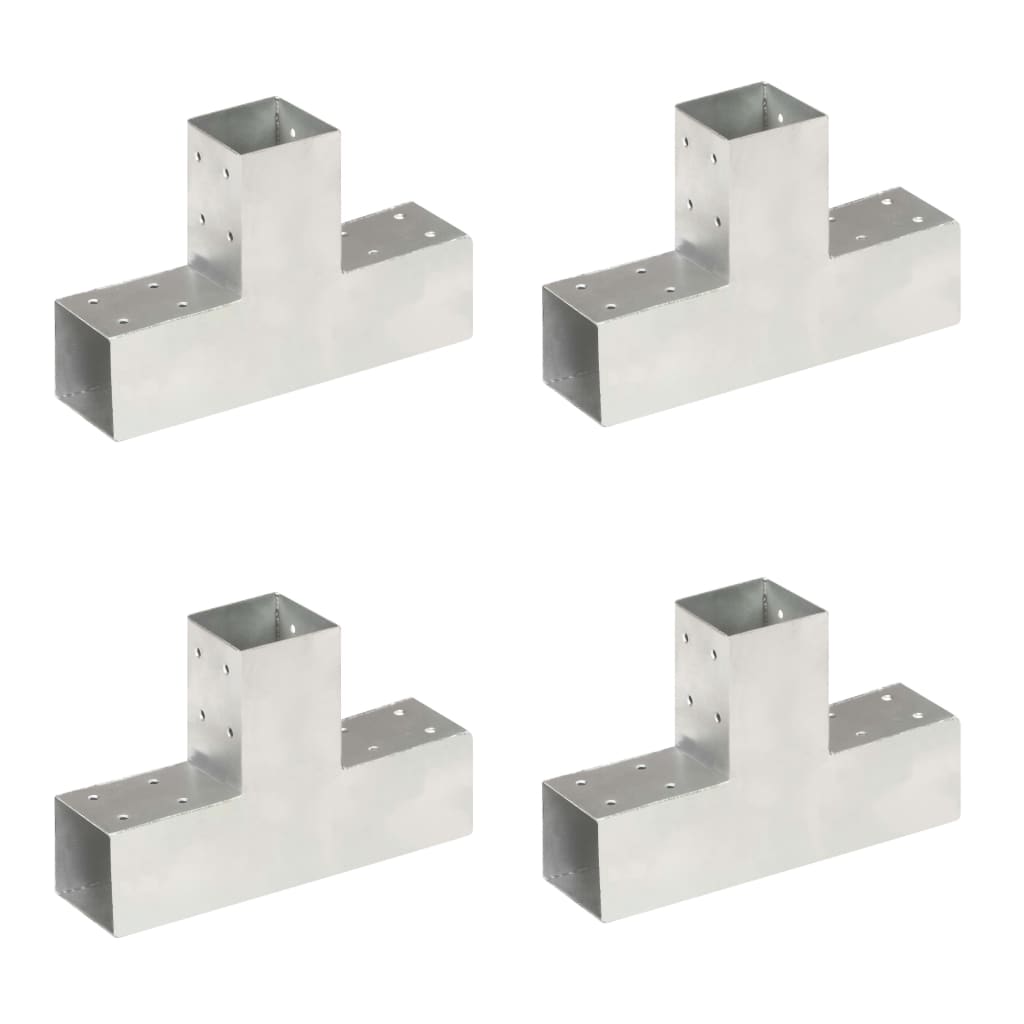 Paalverbindingen 4 st T-vorm 71x71 mm gegalvaniseerd metaal is nu te koop bij PeponiXL, paradijselijk wonen!