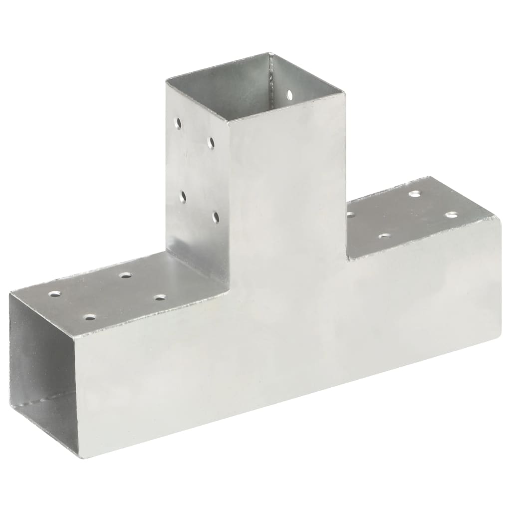 Paalverbindingen 4 st T-vorm 71x71 mm gegalvaniseerd metaal is nu te koop bij PeponiXL, paradijselijk wonen!