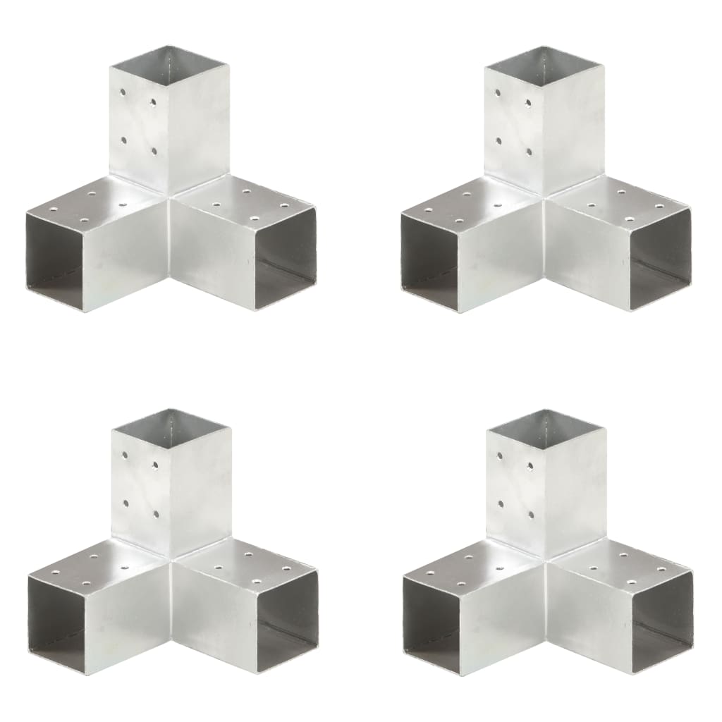 Paalverbindingen 4 st Y-vorm 71x71 mm gegalvaniseerd metaal is nu te koop bij PeponiXL, paradijselijk wonen!