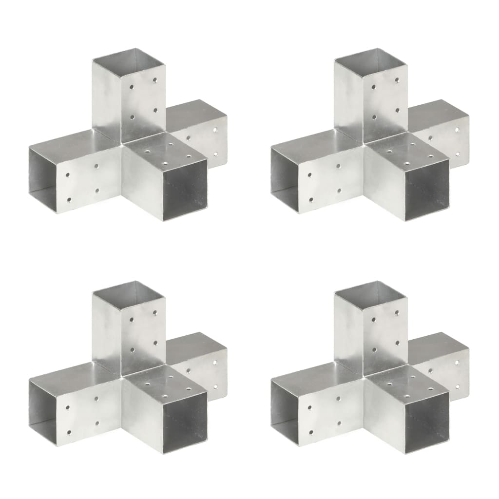 Paalverbindingen 4 st X-vorm 71x71 mm gegalvaniseerd metaal is nu te koop bij PeponiXL, paradijselijk wonen!