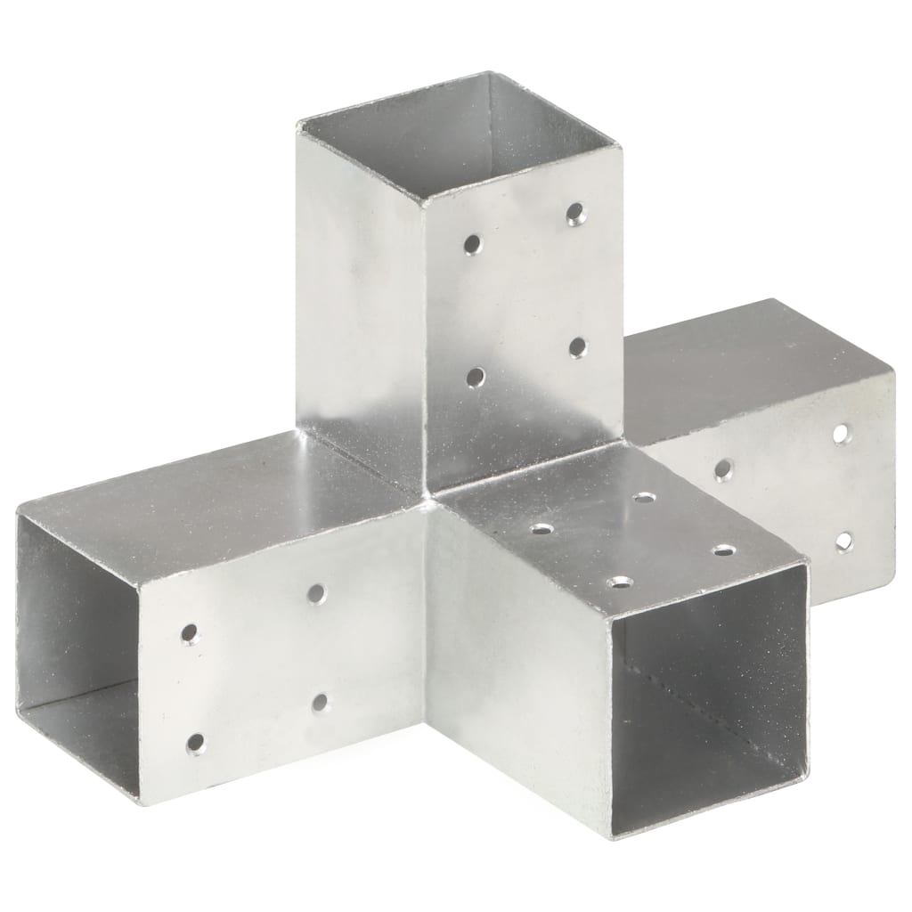 Paalverbindingen 4 st X-vorm 71x71 mm gegalvaniseerd metaal is nu te koop bij PeponiXL, paradijselijk wonen!
