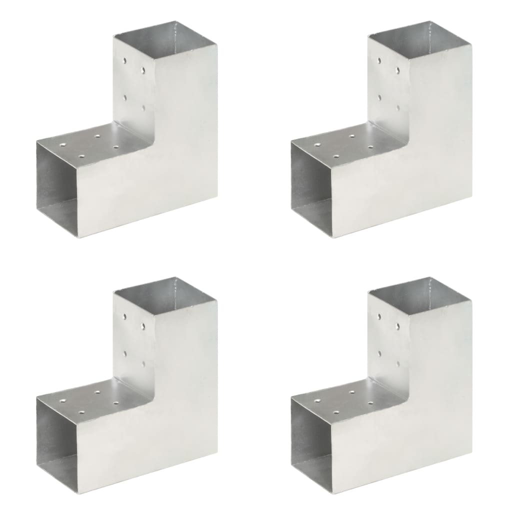 Paalverbindingen 4 st L-vorm 81x81 mm gegalvaniseerd metaal is nu te koop bij PeponiXL, paradijselijk wonen!