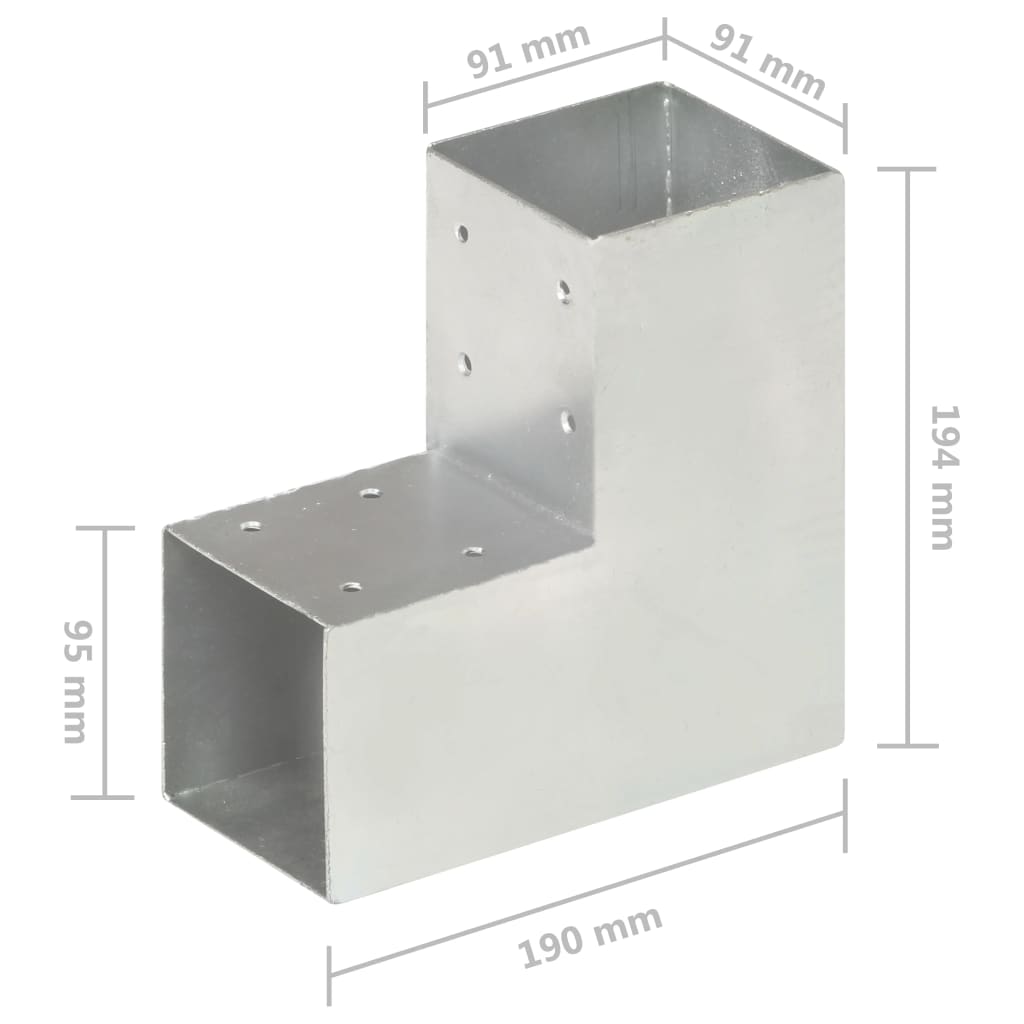 Paalverbinding L-vorm 91x91 mm gegalvaniseerd metaal is nu te koop bij PeponiXL, paradijselijk wonen!