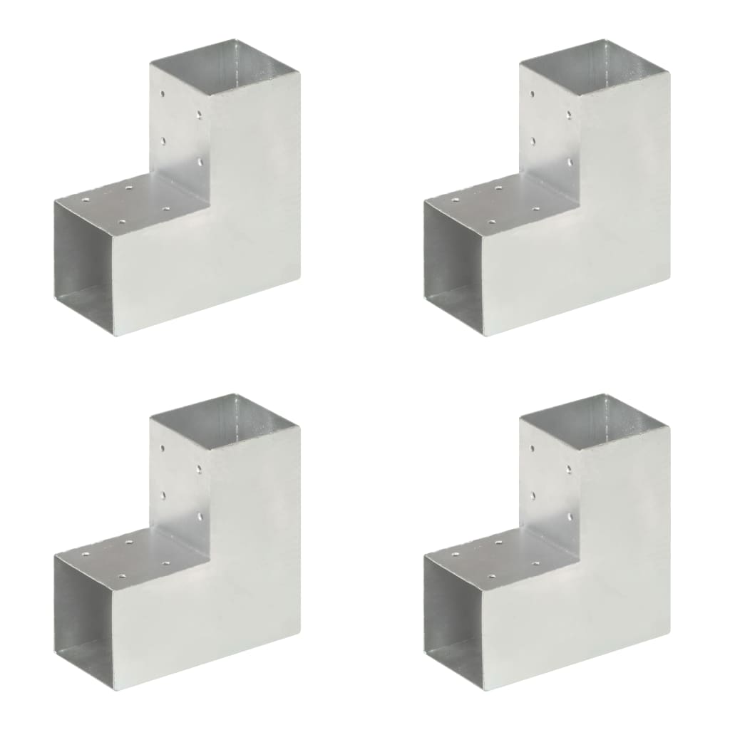 Paalverbindingen 4 st L-vorm 91x91 mm gegalvaniseerd metaal is nu te koop bij PeponiXL, paradijselijk wonen!