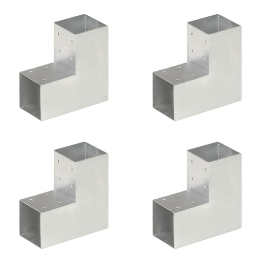 Paalverbindingen 4 st L-vorm 91x91 mm gegalvaniseerd metaal is nu te koop bij PeponiXL, paradijselijk wonen!