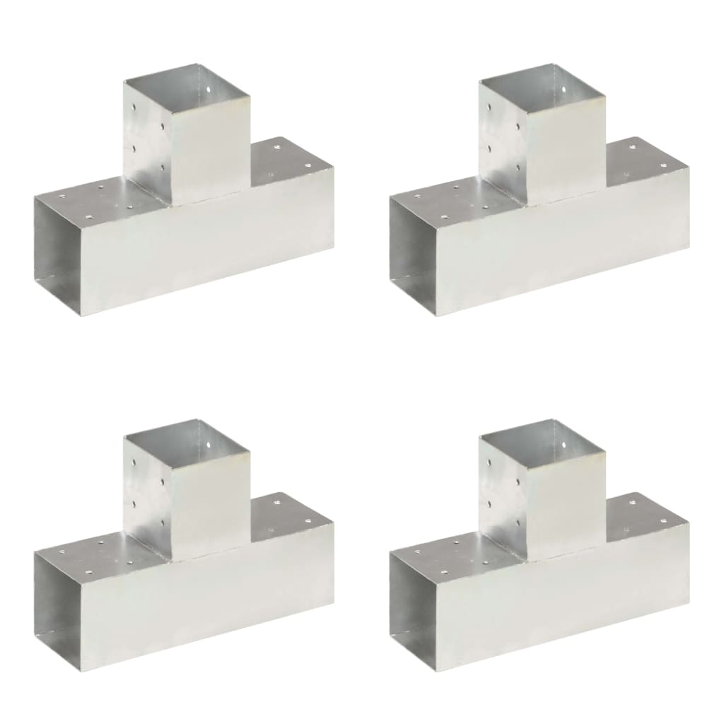Paalverbindingen 4 st T-vorm 91x91 mm gegalvaniseerd metaal is nu te koop bij PeponiXL, paradijselijk wonen!