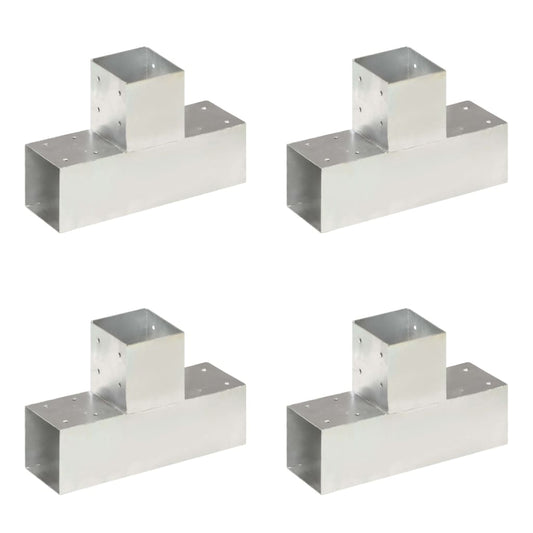 Paalverbindingen 4 st T-vorm 91x91 mm gegalvaniseerd metaal is nu te koop bij PeponiXL, paradijselijk wonen!