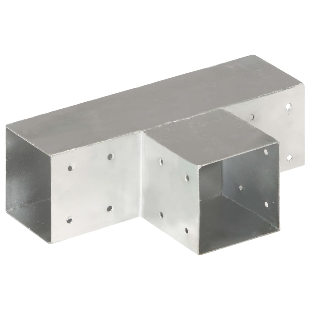 Paalverbindingen 4 st T-vorm 91x91 mm gegalvaniseerd metaal is nu te koop bij PeponiXL, paradijselijk wonen!
