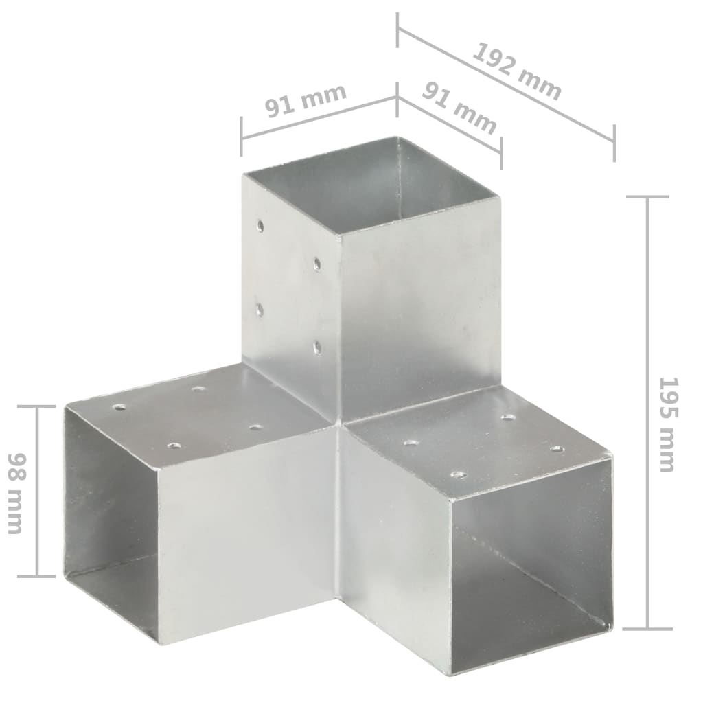 Paalverbinding Y-vorm 91x91 mm gegalvaniseerd metaal is nu te koop bij PeponiXL, paradijselijk wonen!
