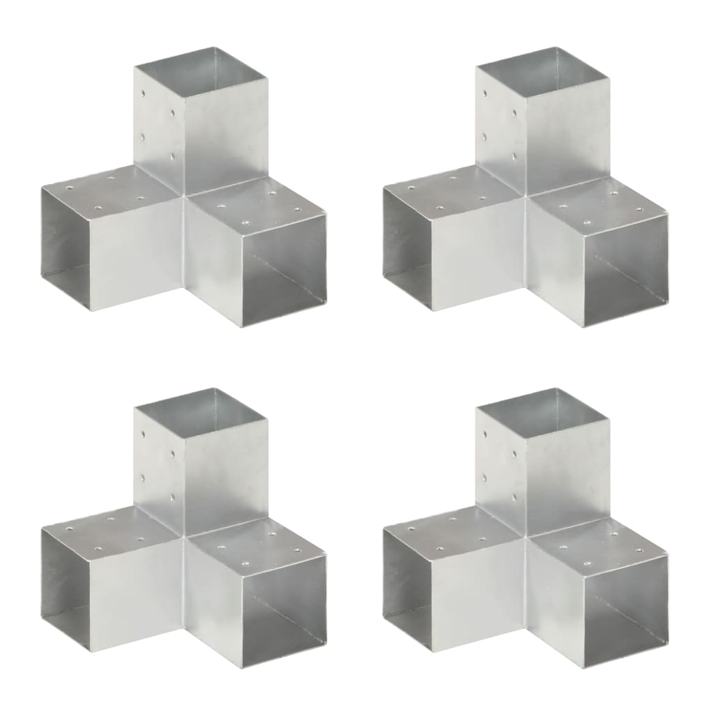 Paalverbindingen 4 st Y-vorm 91x91 mm gegalvaniseerd metaal is nu te koop bij PeponiXL, paradijselijk wonen!