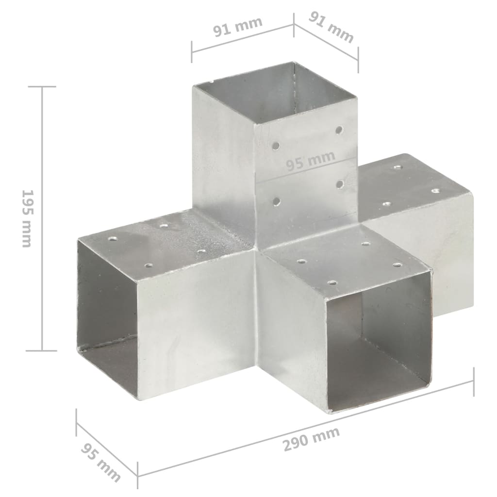 Paalverbinding X-vorm 91x91 mm gegalvaniseerd metaal is nu te koop bij PeponiXL, paradijselijk wonen!