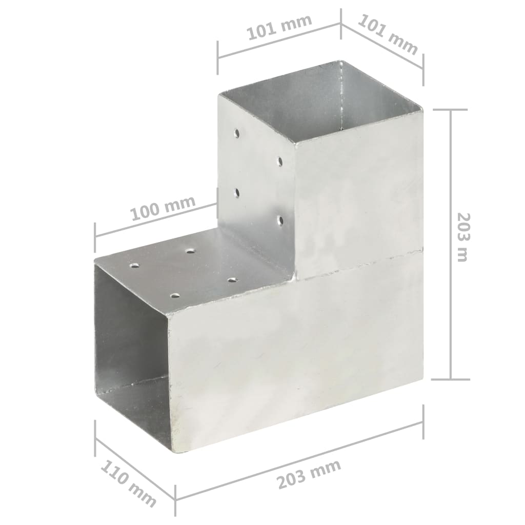 Paalverbinding L-vorm 101x101 mm gegalvaniseerd metaal is nu te koop bij PeponiXL, paradijselijk wonen!