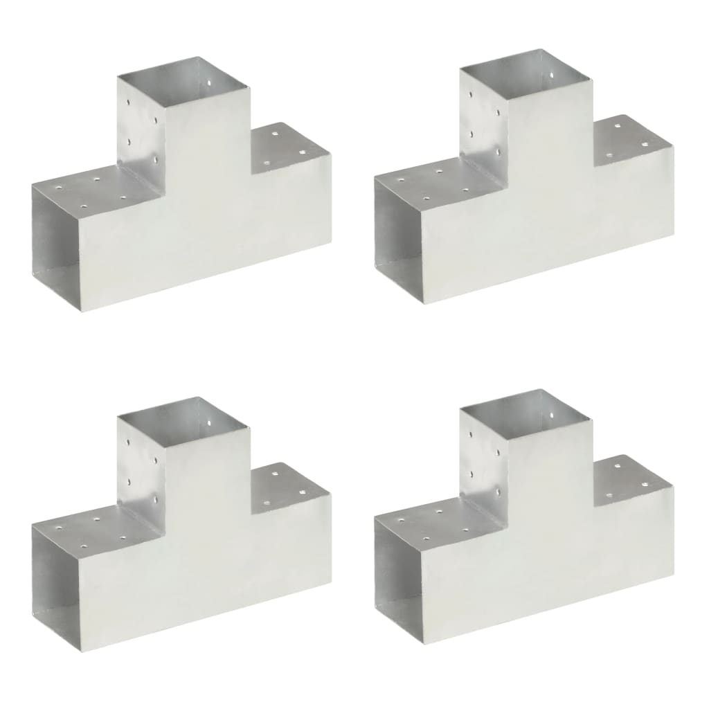 Paalverbindingen 4 st T-vorm 101x101 mm gegalvaniseerd metaal is nu te koop bij PeponiXL, paradijselijk wonen!