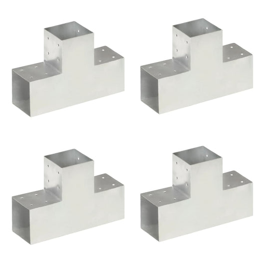 Paalverbindingen 4 st T-vorm 101x101 mm gegalvaniseerd metaal is nu te koop bij PeponiXL, paradijselijk wonen!