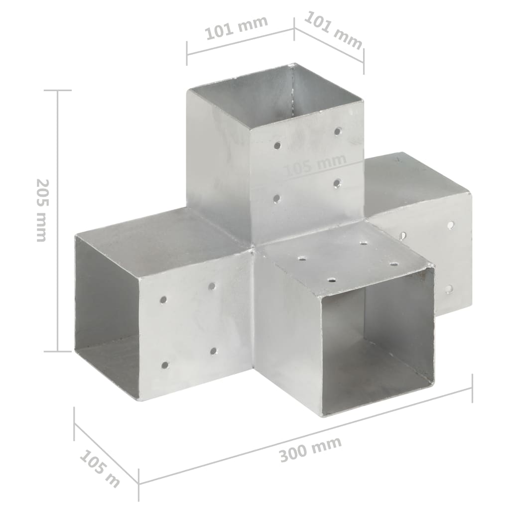 Paalverbinding X-vorm 101x101 mm gegalvaniseerd metaal is nu te koop bij PeponiXL, paradijselijk wonen!