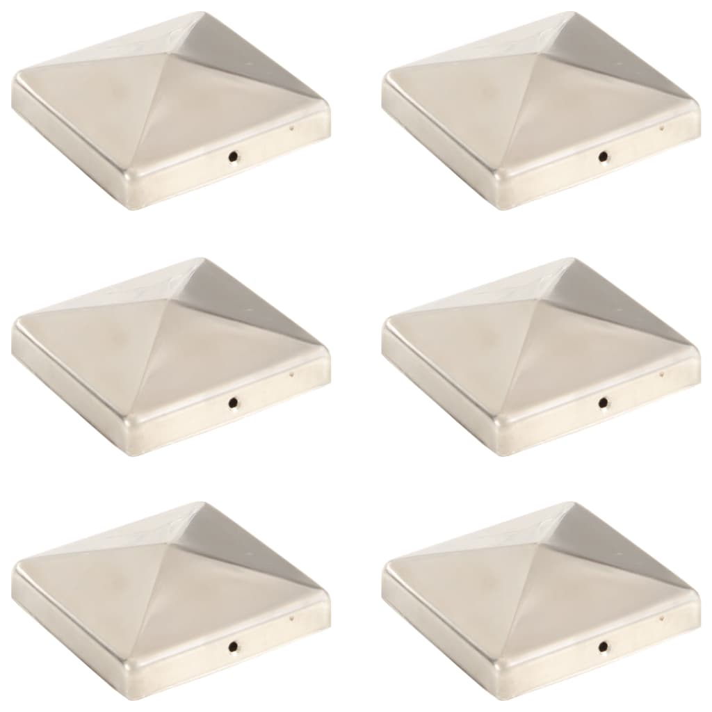 Paalkappen 6 st piramide 101x101 mm roestvrij staal is nu te koop bij PeponiXL, paradijselijk wonen!