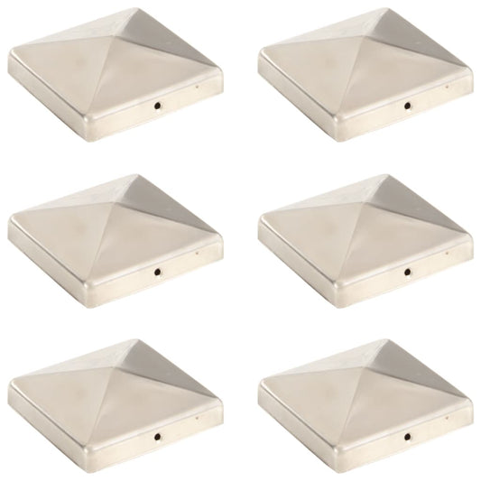 Paalkappen 6 st piramide 101x101 mm roestvrij staal is nu te koop bij PeponiXL, paradijselijk wonen!