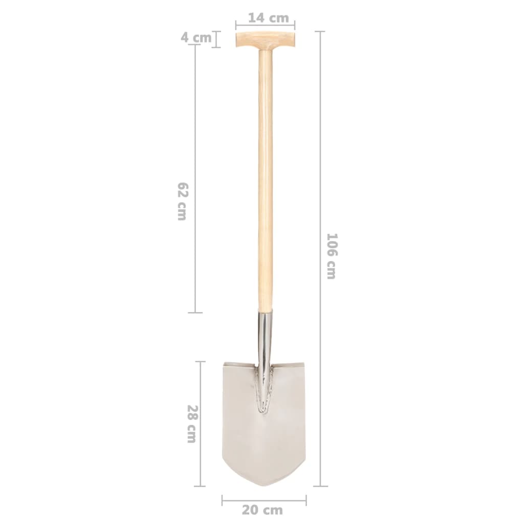 Puntspade T-greep roestvrij staal en essenhout is nu te koop bij PeponiXL, paradijselijk wonen!