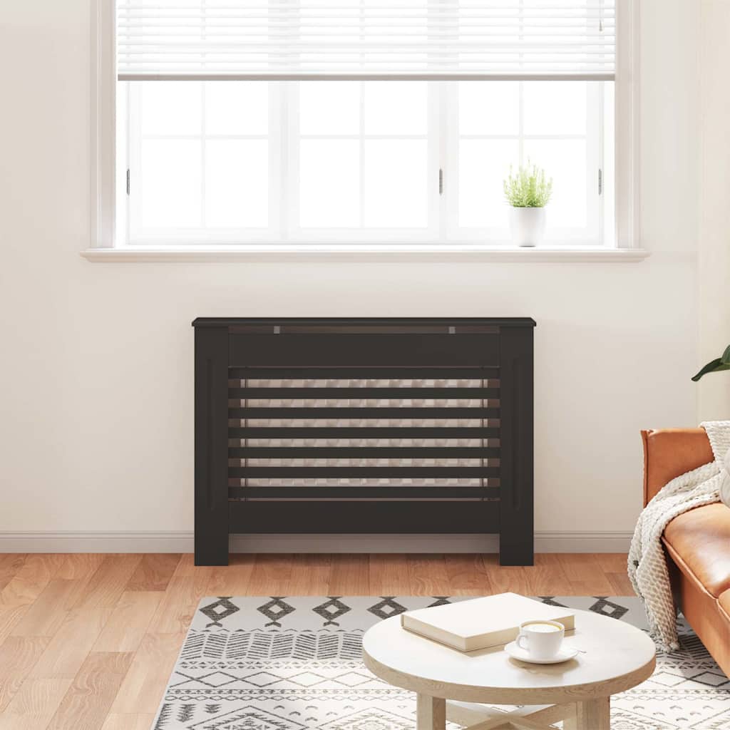Radiatorombouw 112x19x81,5 cm MDF zwart is nu te koop bij PeponiXL, paradijselijk wonen!