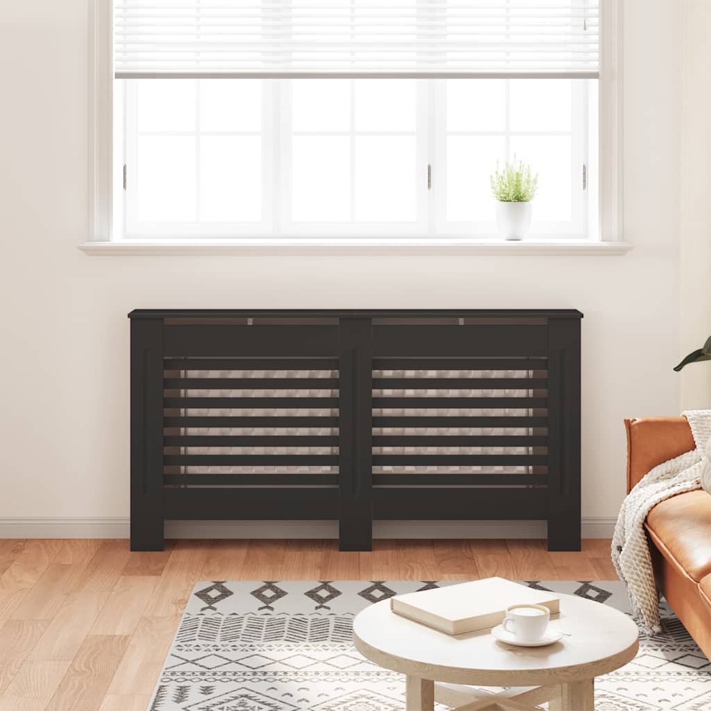 Radiatorombouw 152x19x81,5 cm MDF zwart is nu te koop bij PeponiXL, paradijselijk wonen!