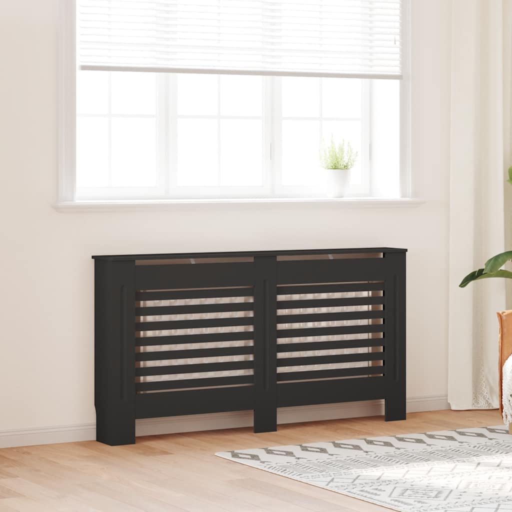 Radiatorombouw 152x19x81,5 cm MDF zwart is nu te koop bij PeponiXL, paradijselijk wonen!