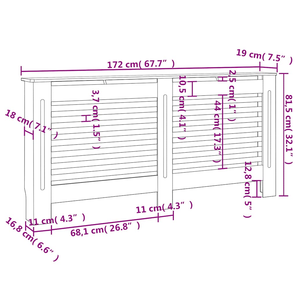Radiatorombouw 172x19x81,5 cm MDF antraciet is nu te koop bij PeponiXL, paradijselijk wonen!