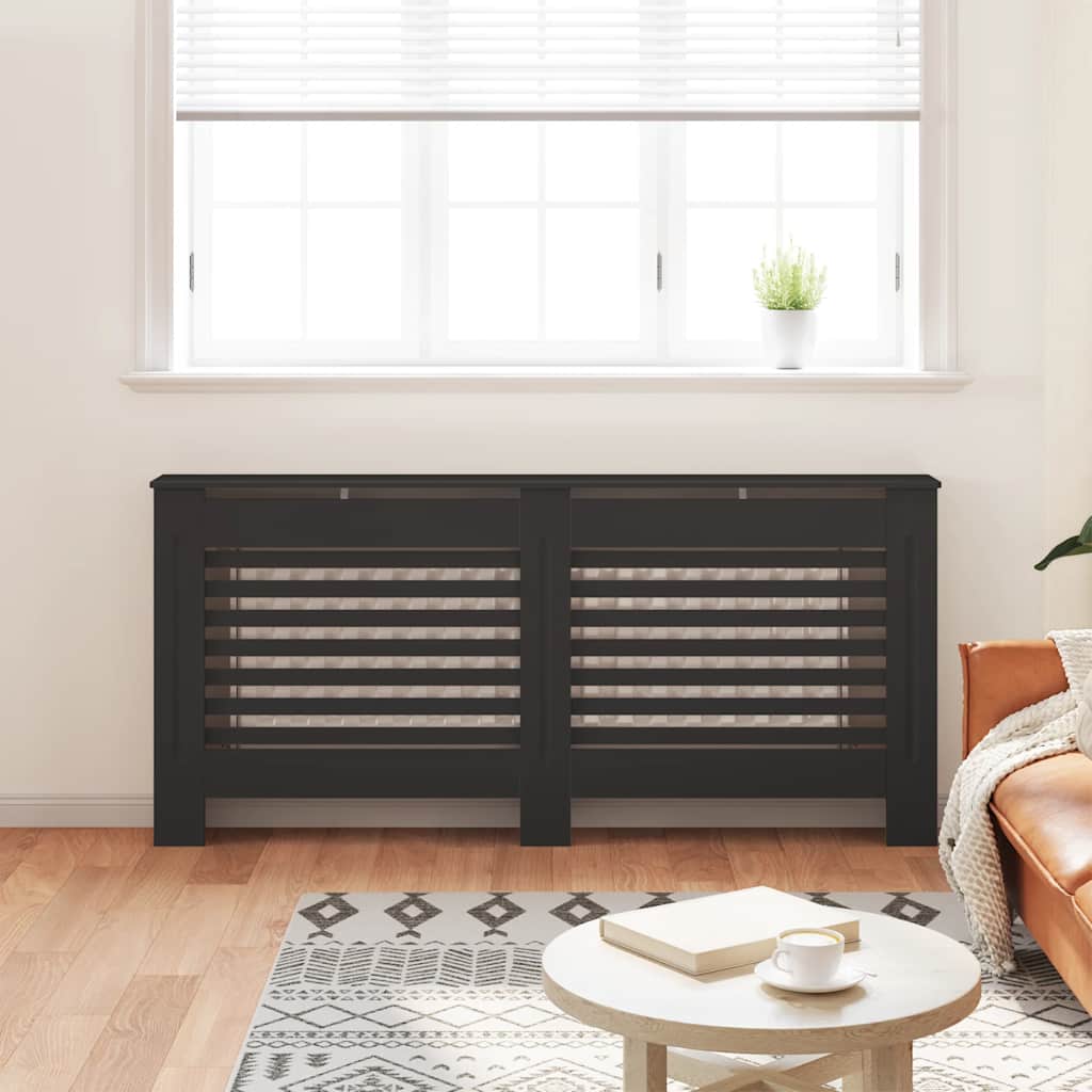 Radiatorombouw 172x19x81,5 cm MDF zwart is nu te koop bij PeponiXL, paradijselijk wonen!