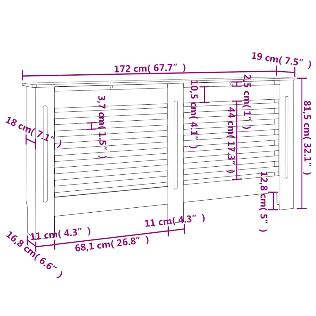 Radiatorombouw 172x19x81,5 cm MDF zwart is nu te koop bij PeponiXL, paradijselijk wonen!