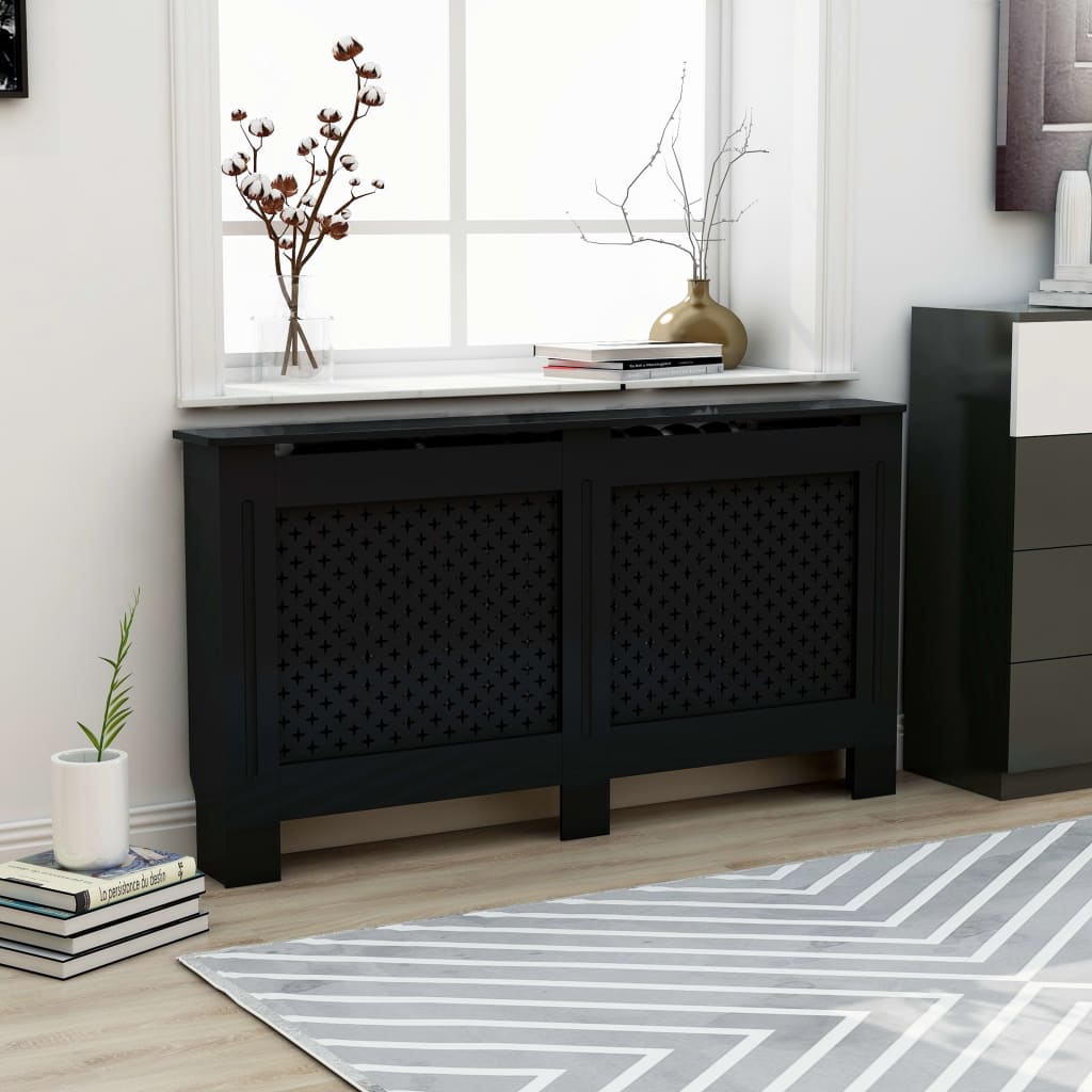 Radiatorombouw 152x19x81,5 cm MDF zwart is nu te koop bij PeponiXL, paradijselijk wonen!