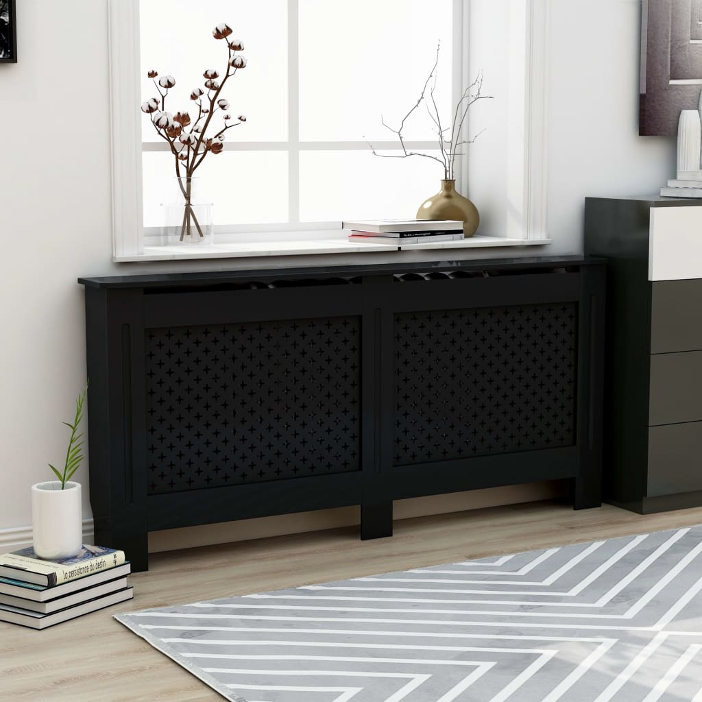 Radiatorombouw 172x19x81,5 cm MDF zwart is nu te koop bij PeponiXL, paradijselijk wonen!