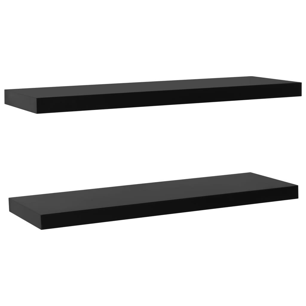 Wandschappen zwevend 2 st 120x20x3,8 cm zwart is nu te koop bij PeponiXL, paradijselijk wonen!