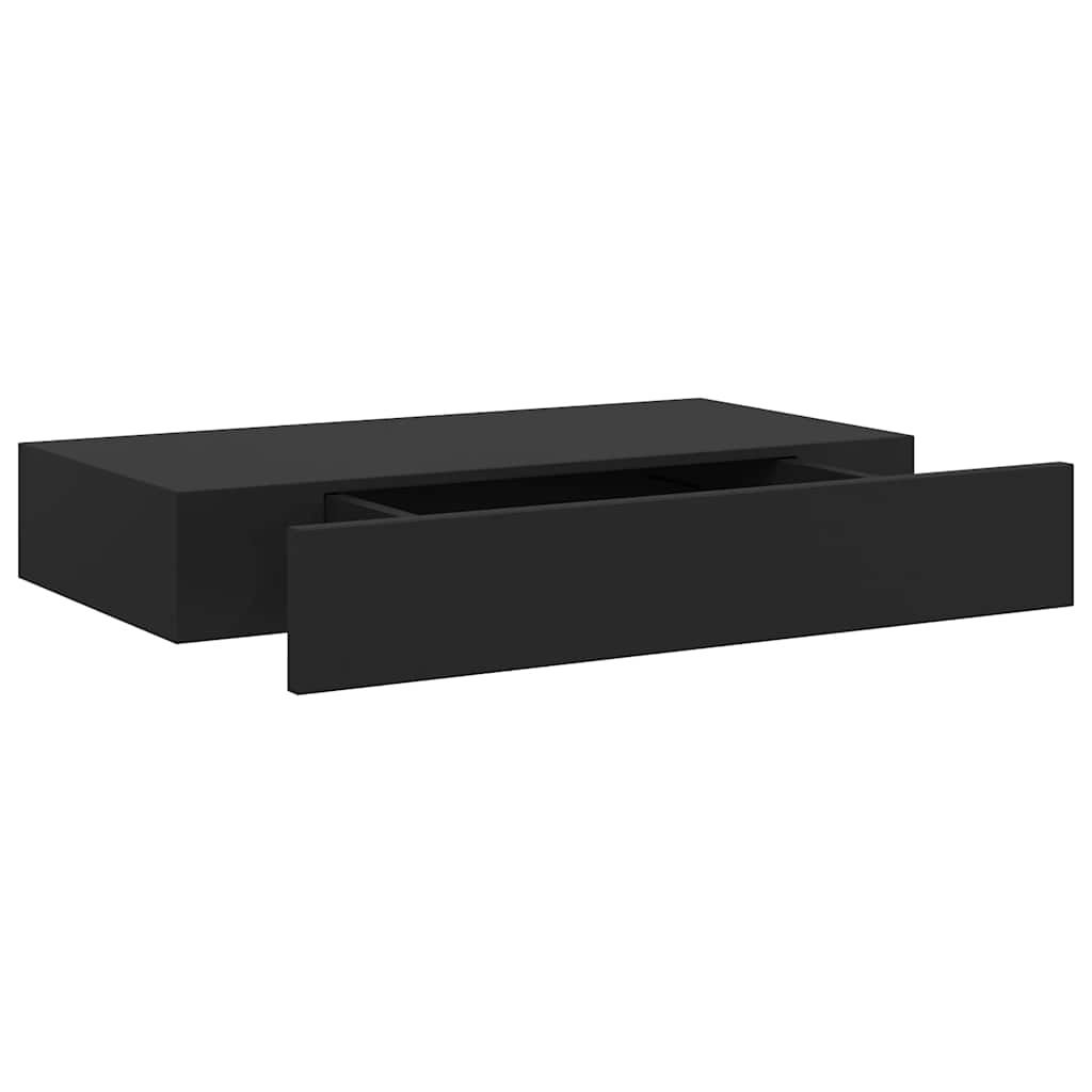 Wandschap met lade zwevend 48x25x8 cm zwart is nu te koop bij PeponiXL, paradijselijk wonen!