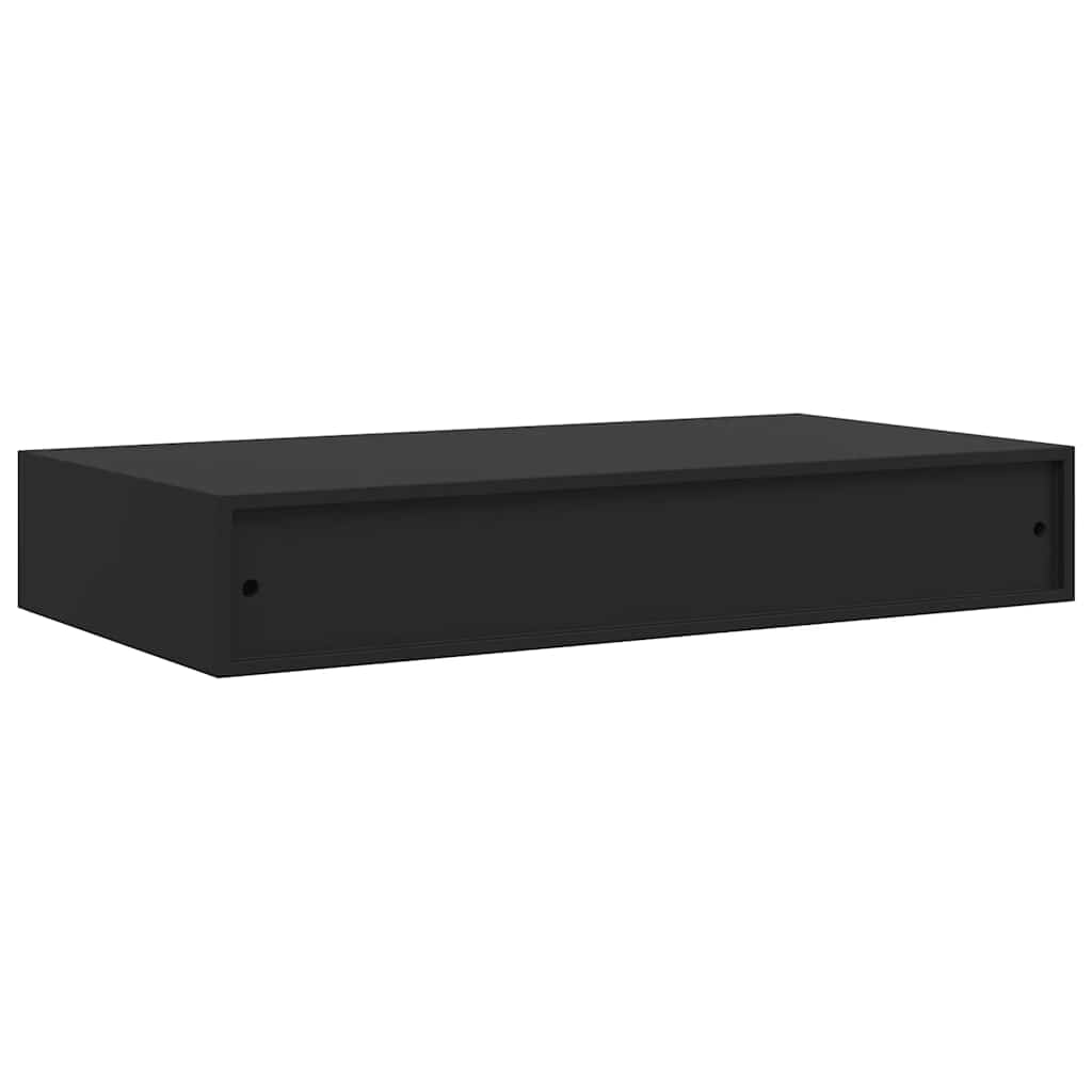 Wandschap met lade zwevend 48x25x8 cm zwart is nu te koop bij PeponiXL, paradijselijk wonen!